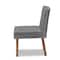 Baxton Studio Alvis MidCentury Modern Grey Velvet Upholstered and Walnut Brown Finished Wood Dining Chair 214-11959-ZORO - alternate 4